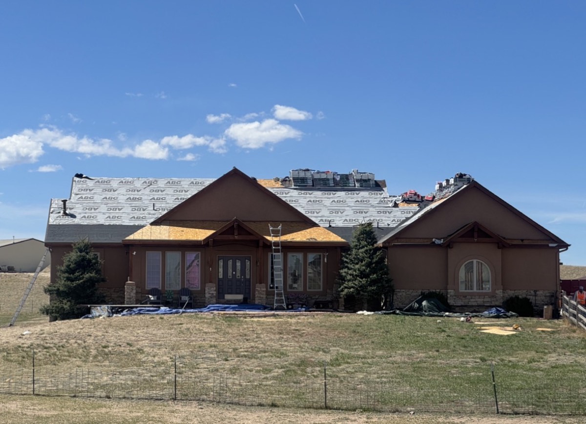 Before: roof torn off during replacement