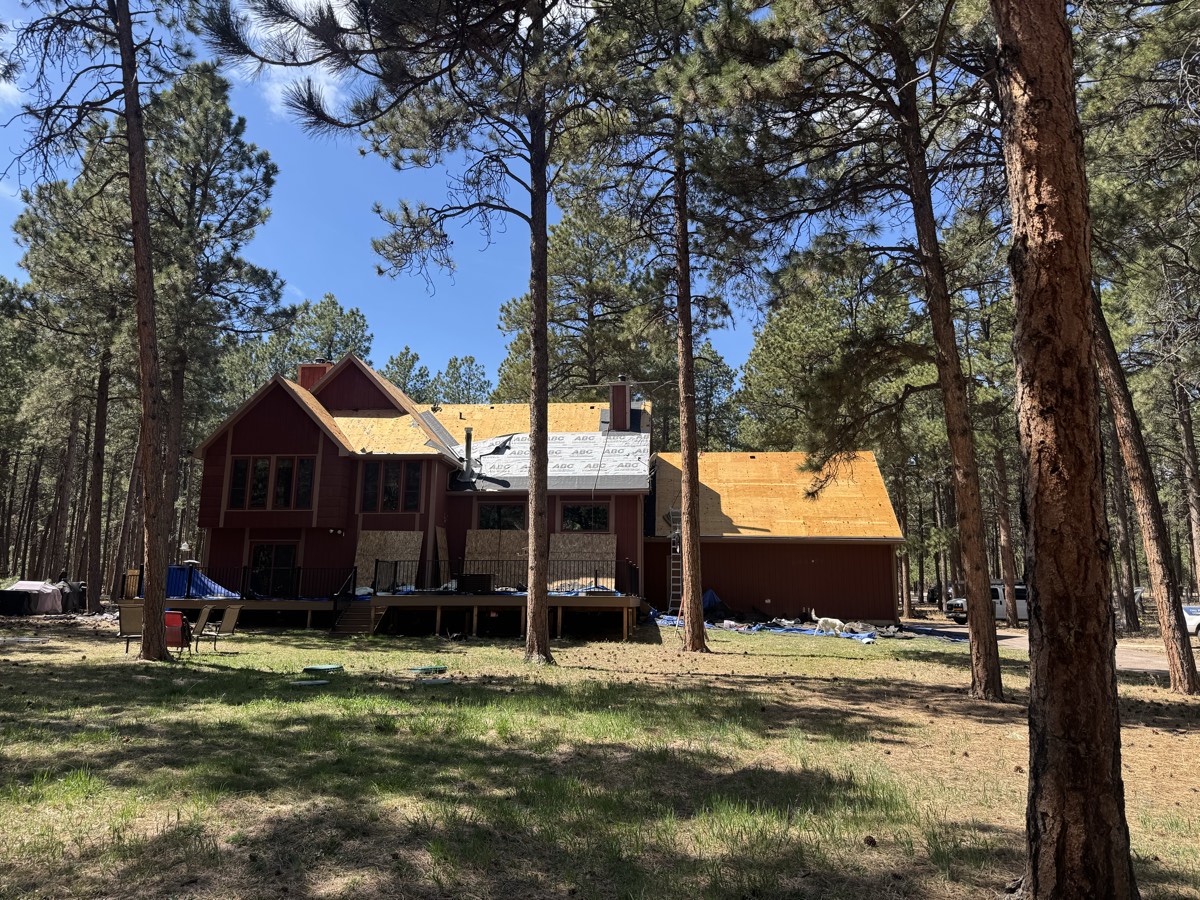 Before: new roof decking installed